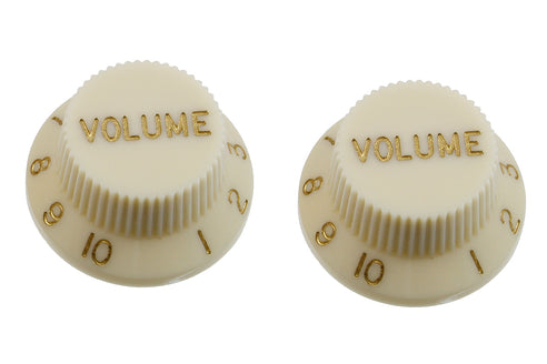 Allparts PK-0154 Set of 2 Plastic Volume Knobs for Stratocaster®, Parchment