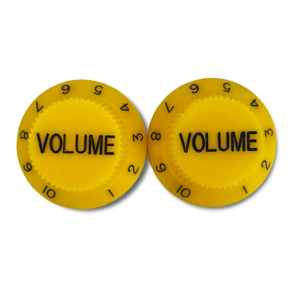 Allparts PK-0154 Set of 2 Plastic Volume Knobs for Stratocaster®, Yellow