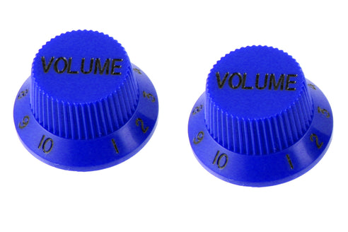 Allparts PK-0154 Set of 2 Plastic Volume Knobs for Stratocaster®, Blue