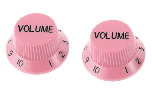 Allparts PK-0154 Set of 2 Plastic Volume Knobs for Stratocaster®, Pink