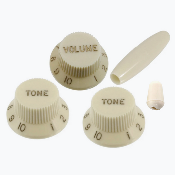 Allparts PK-0178 Complete Knob Set for Stratocaster®, Parchment