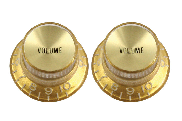Allparts PK-0184 Set of 2 Volume Reflector Knobs, Gold with Gold