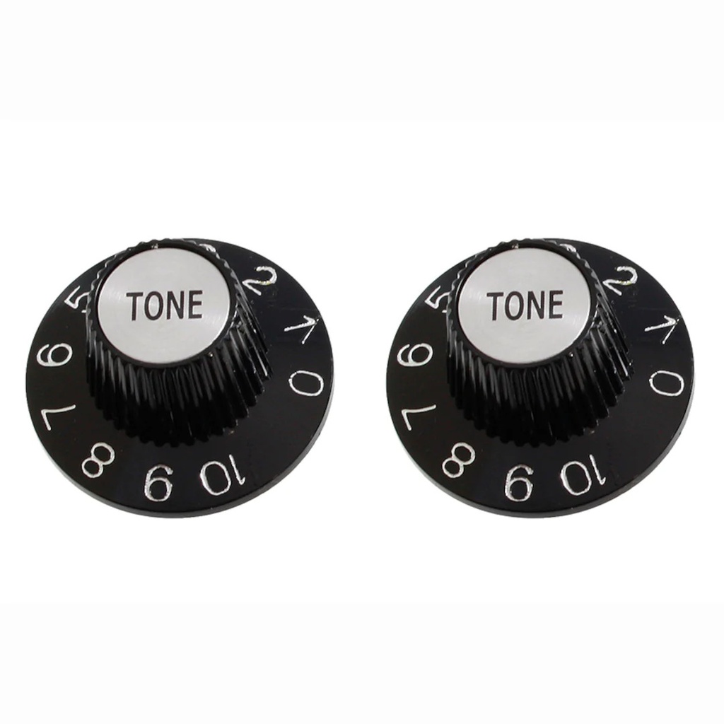 Allparts PK-3242 Set of 2 Witch Hat Tone Knobs, Black