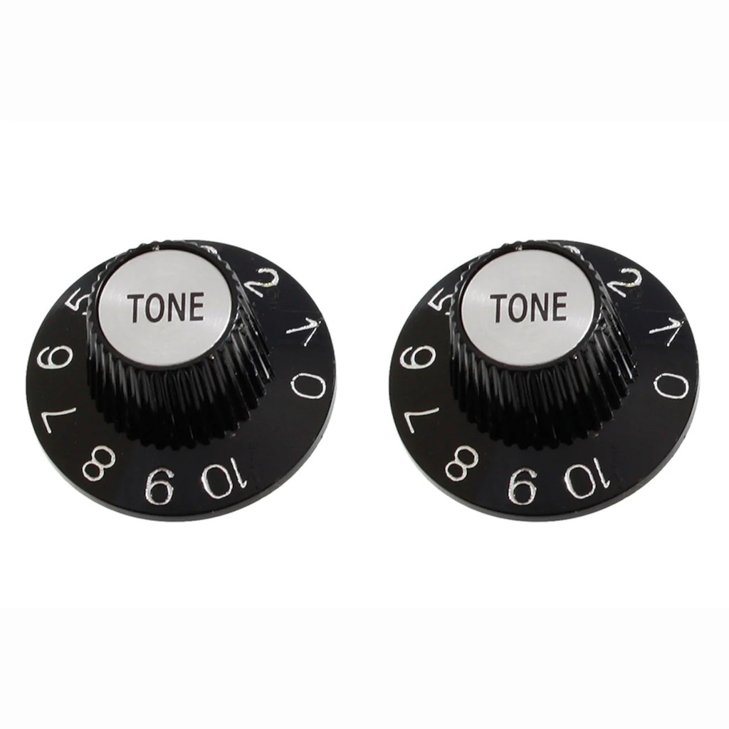 [PK-3242-023] Allparts PK-3242 Set of 2 Witch Hat Tone Knobs, Black