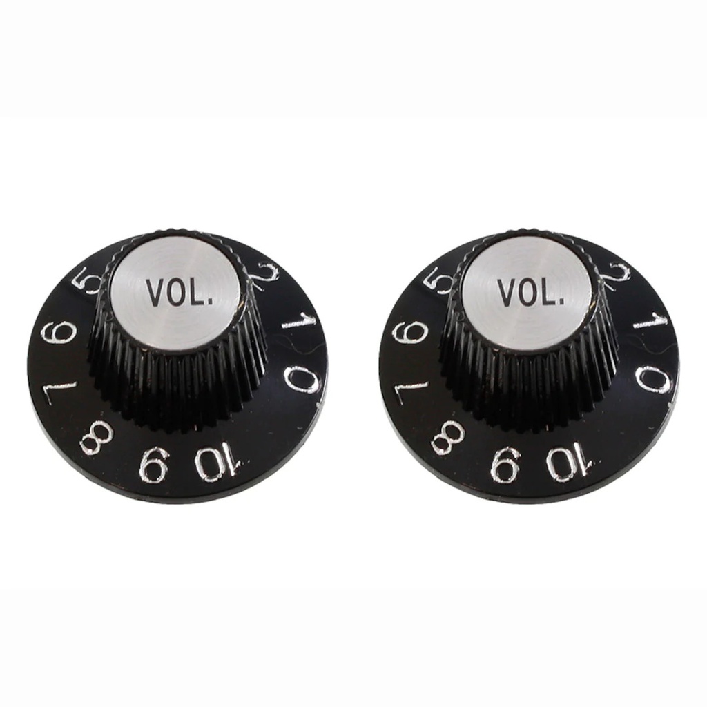 Allparts PK-3244 Set of 2 Witch Hat Volume Knobs, Black
