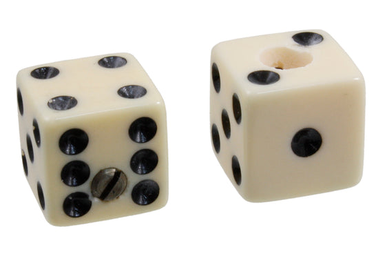 Allparts PK-3250 Set of 2 Unmatched Dice Knobs, Cream