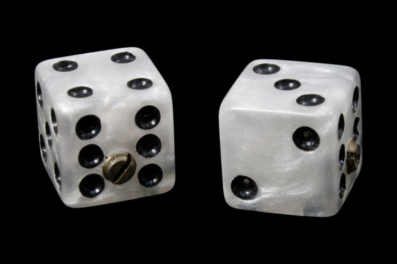 Allparts PK-3250 Set of 2 Unmatched Dice Knobs, White Pearloid