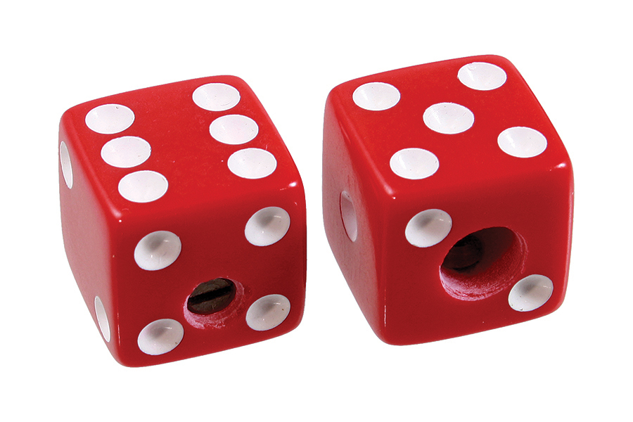 Allparts PK-3250 Set of 2 Unmatched Dice Knobs, Red