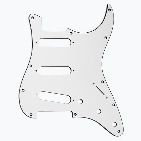 Allparts PG-0552 11-hole Pickguard for Stratocaster®, White 3-ply (W/B/W) .090