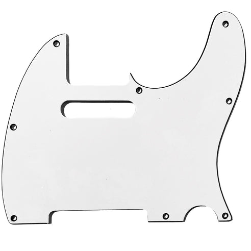 Allparts PG-0562 8-hole Pickguard for Telecaster®, White 3-ply (W/B/W) .090