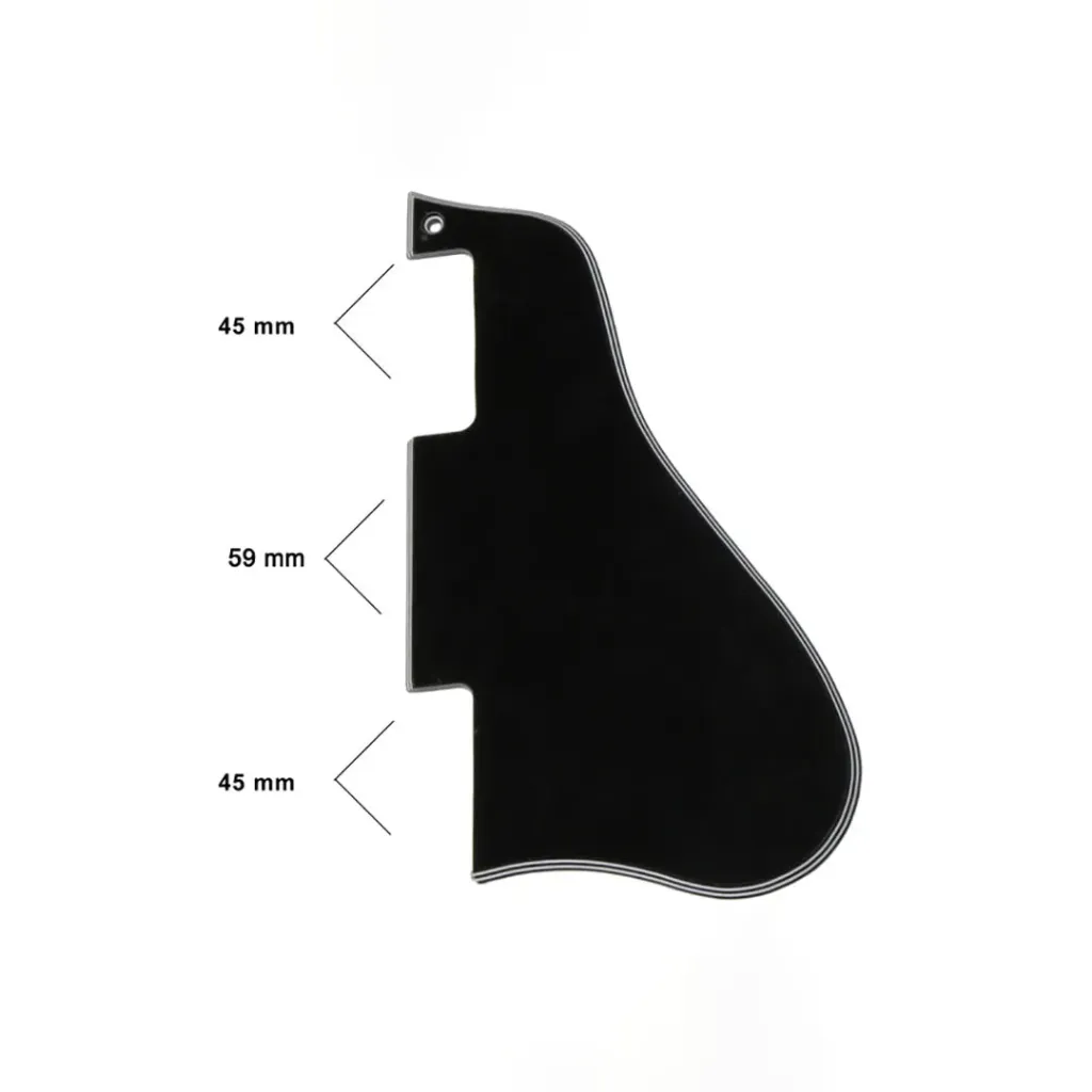 [PG-0818-037] Allparts PG-0818 Short Pickguard for Gibson® ES-335®, Black 5-ply (B/W/B/W/B)