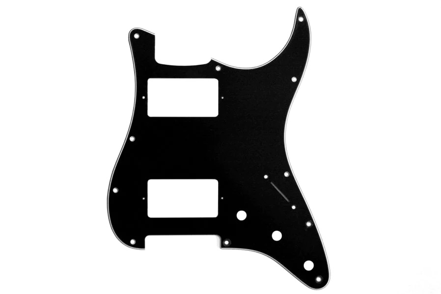 Allparts PG-9595 2 Humbucker Pickguard for Stratocaster®, Black 3-ply .090