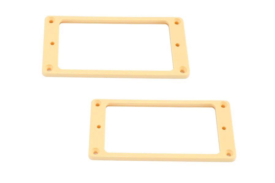 [PC-0745-028] Allparts PC-0745 Non-slanted Humbucking Pickup Ring Set, Cream plastic