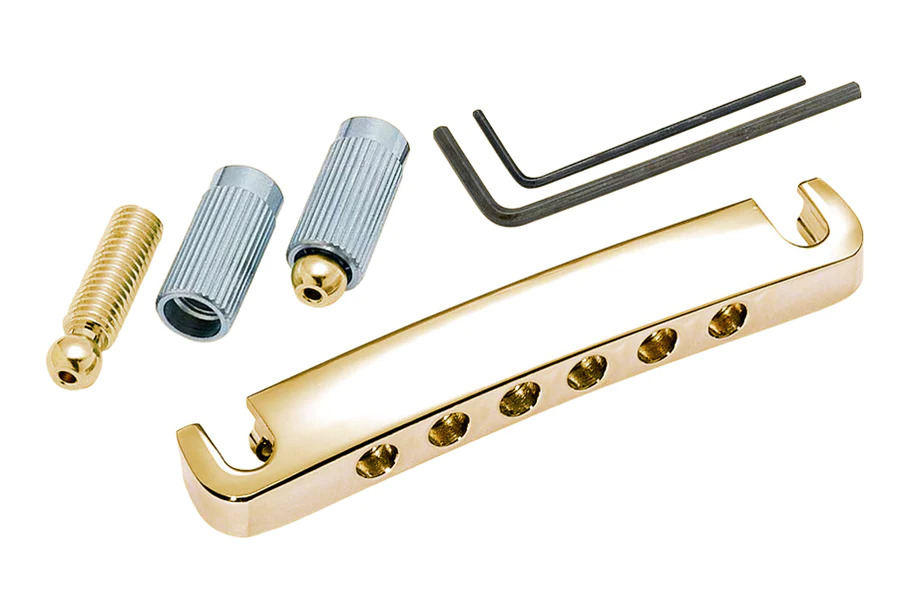 [TP-3409-002] Allparts TP-3409 Gotoh 510FA Lightweight Aluminum Stop Tailpiece, Gold