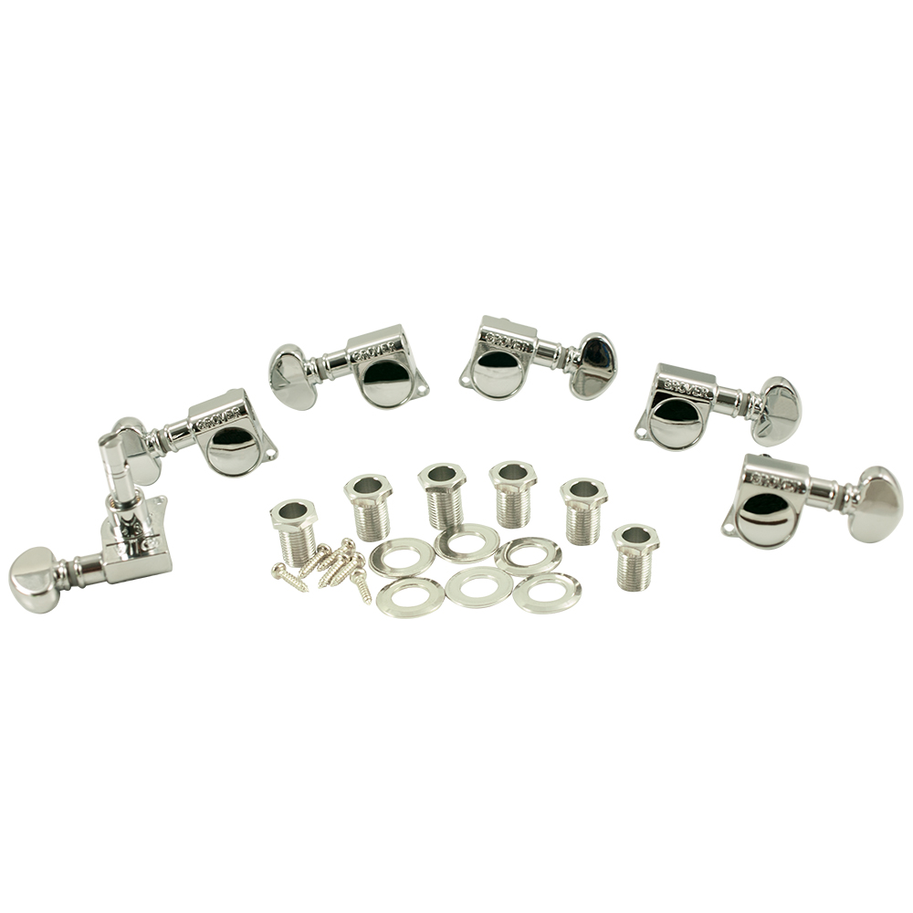 Grover 406 Mini Locking Rotomatic Tuning Machines, 3 Per Side, Chrome