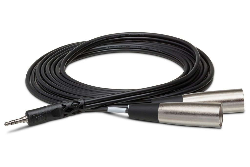 [CYX-403M] Hosa CYX-403M Stereo Breakout Y-Cable, Male 3.5mm TRS to Dual Male XLR, 3m