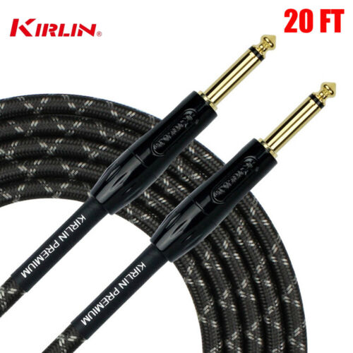 [IWB-201BFG-20FT/BT] Kirlin Premium Plus Instrument Cable, 20 Feet, Black Tweed