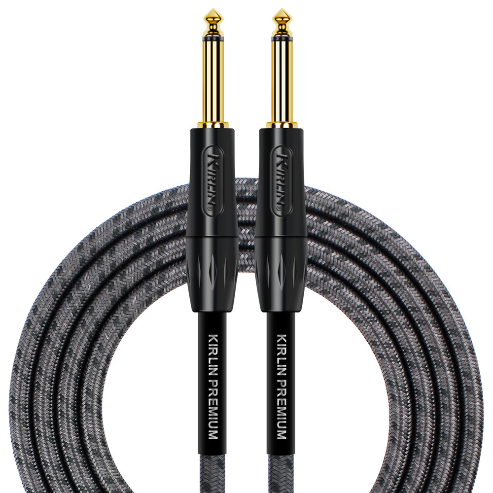 Kirlin Premium Plus Instrument Cable, 20 Feet, Charcoal