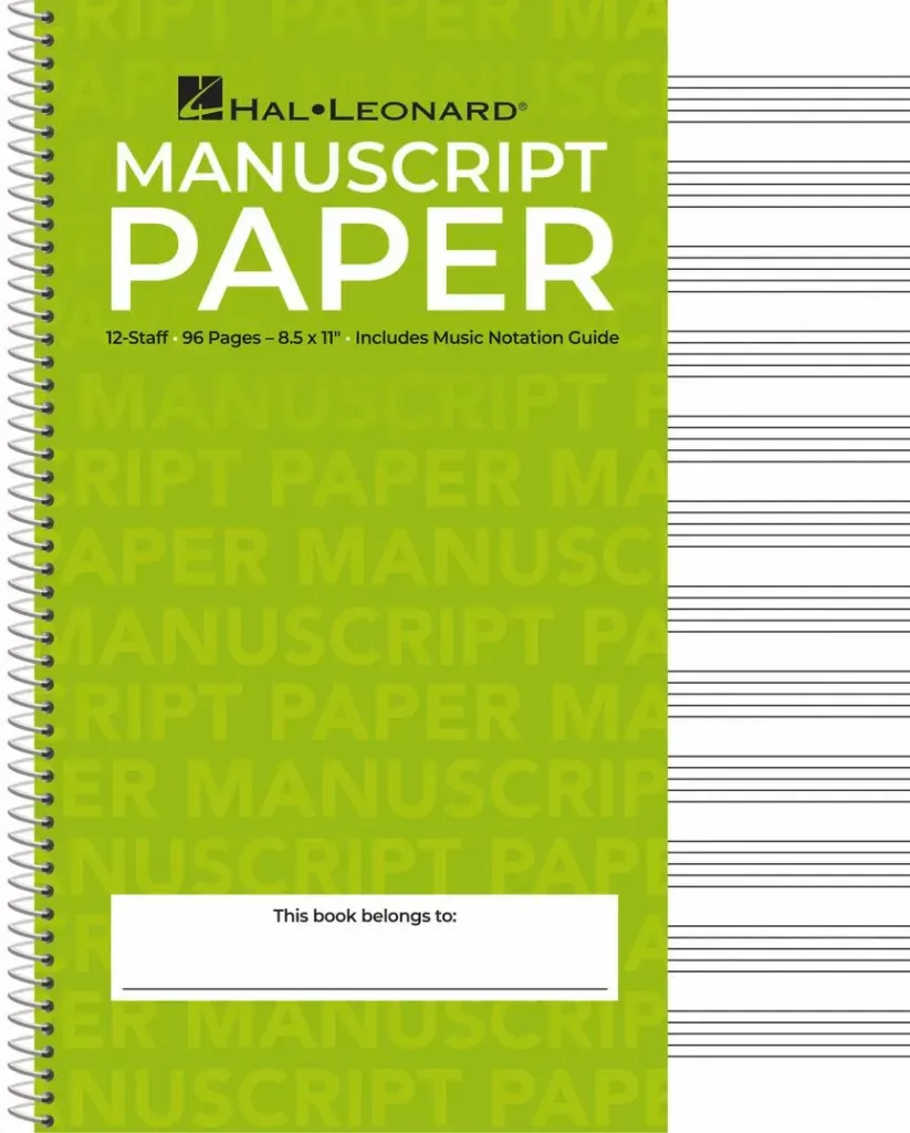 [HL00210005] Hal Leonard Standard Wirebound Manuscript Paper