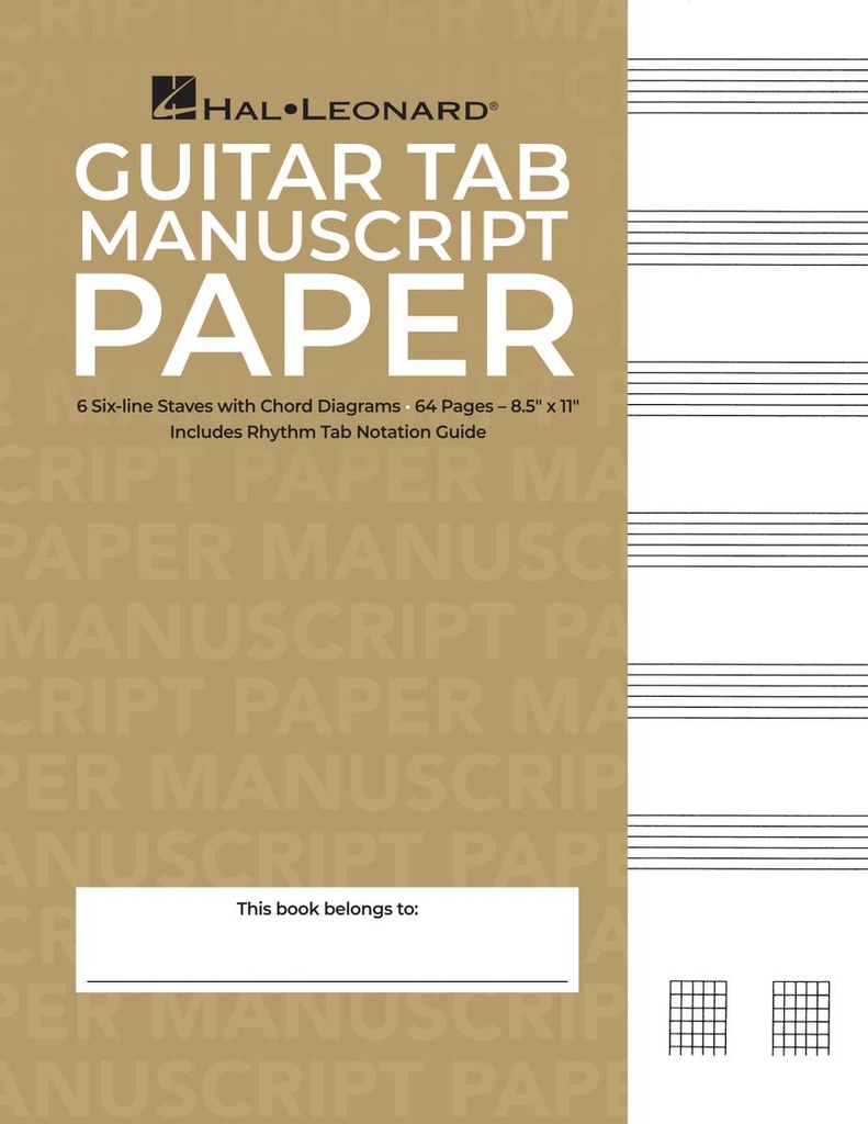 Hal Leonard Standard Guitar Tablature Manuscript Paper