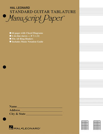 Hal Leonard Standard Guitar Tablature Manuscript Paper