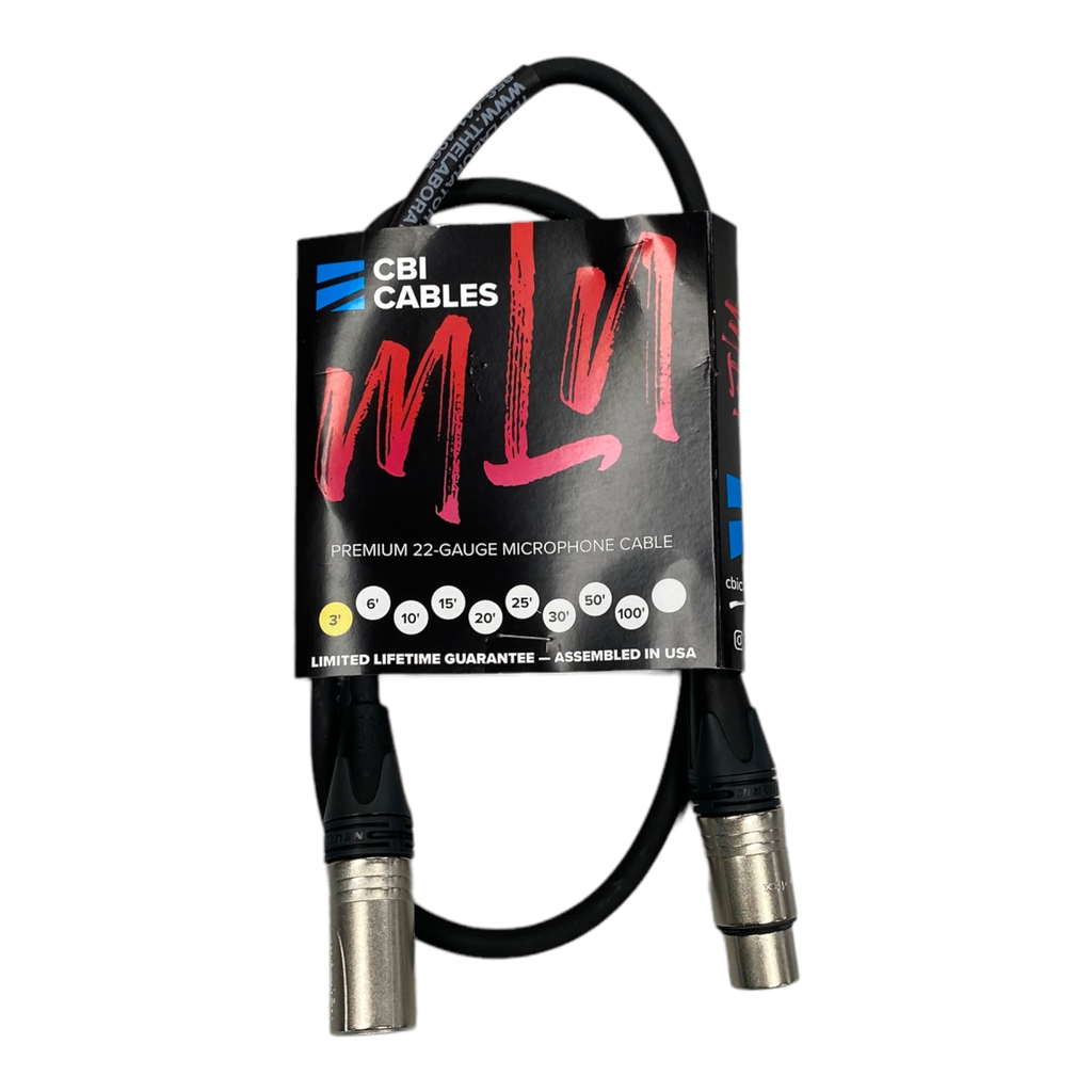 CBI MLN Performer Microphone Cable, 3 Feet