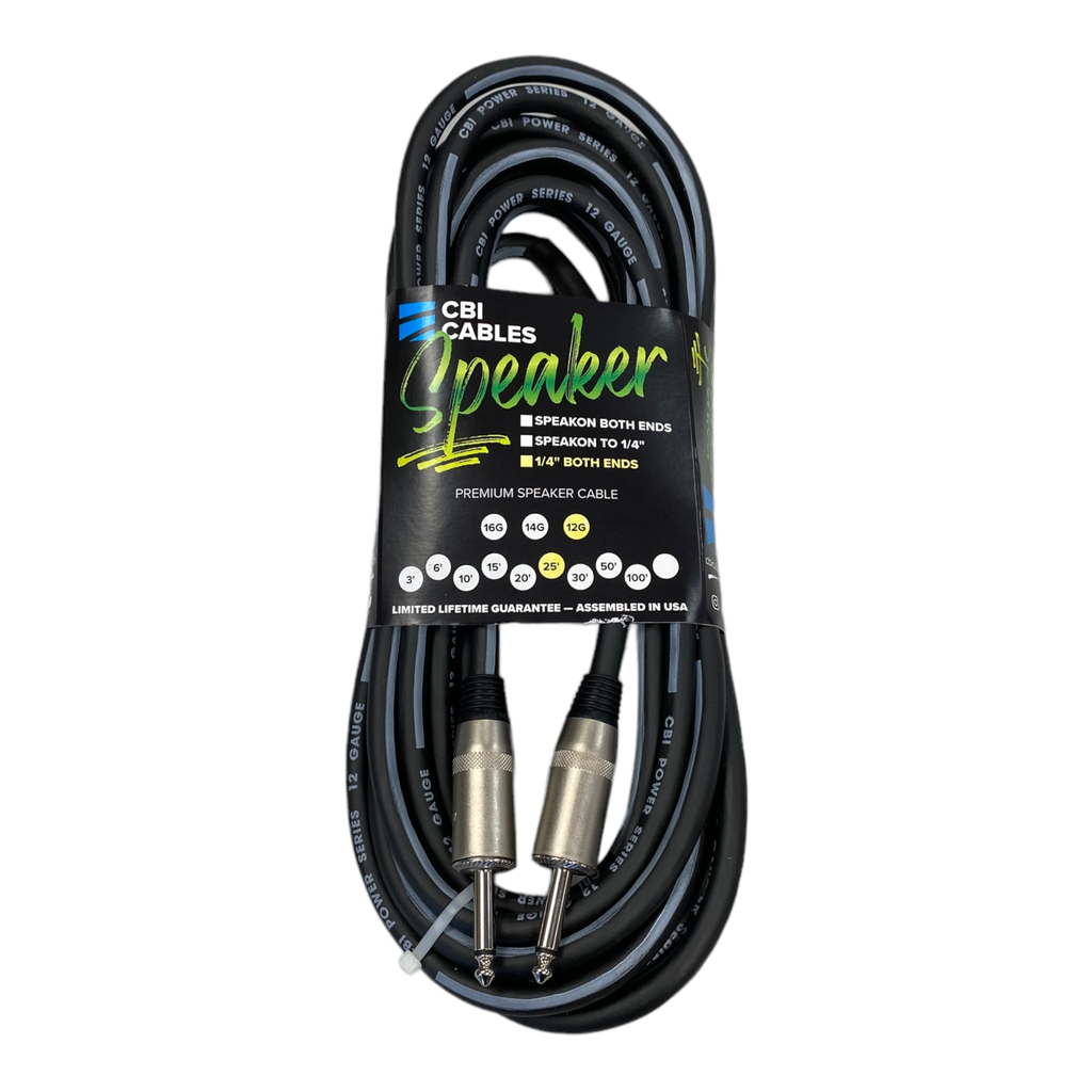 CBI Speaker Cable, 1/4" to 1/4", 12 Gauge, 25 Feet
