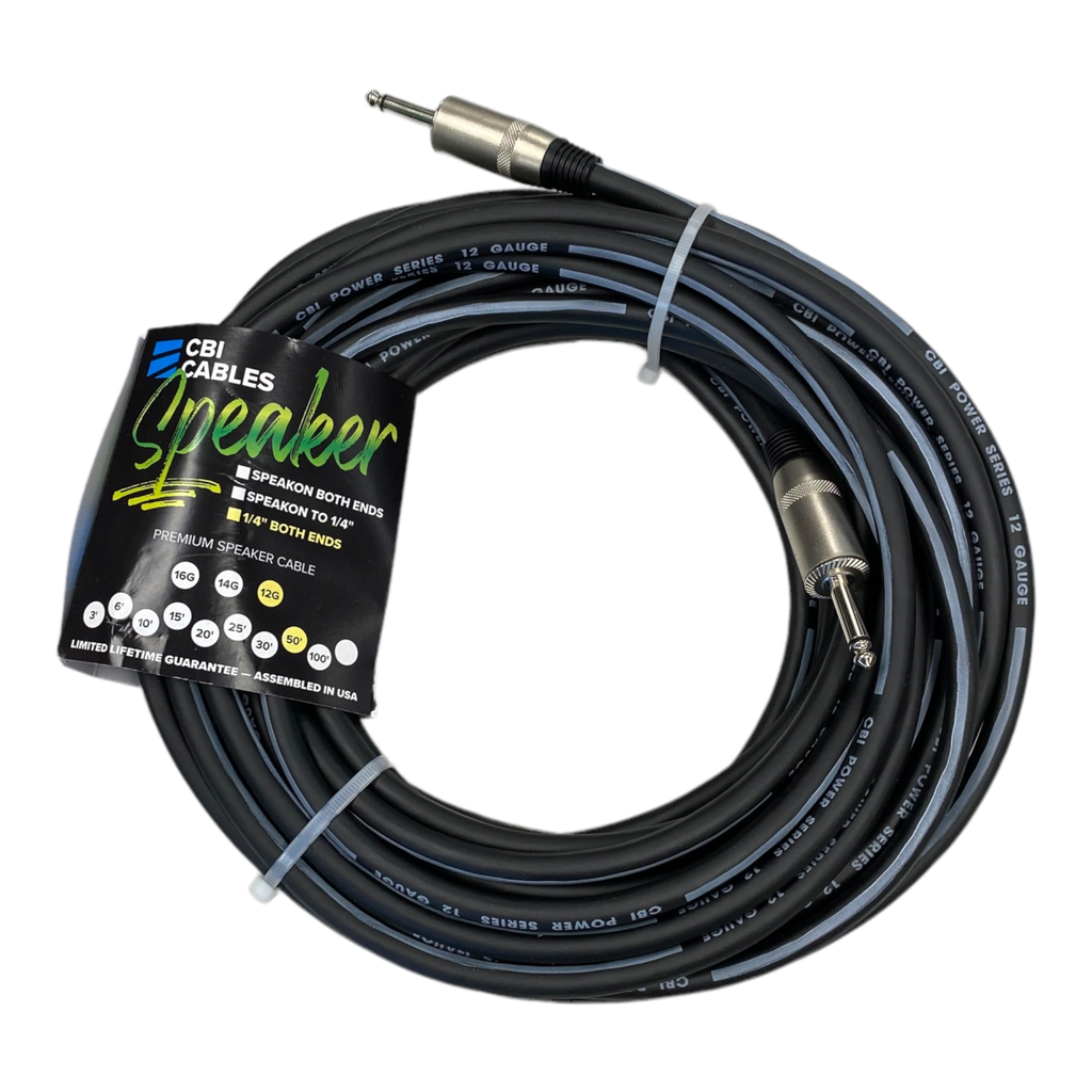 CBI Speaker Cable, 1/4" to 1/4", 12 Gauge, 50 Feet