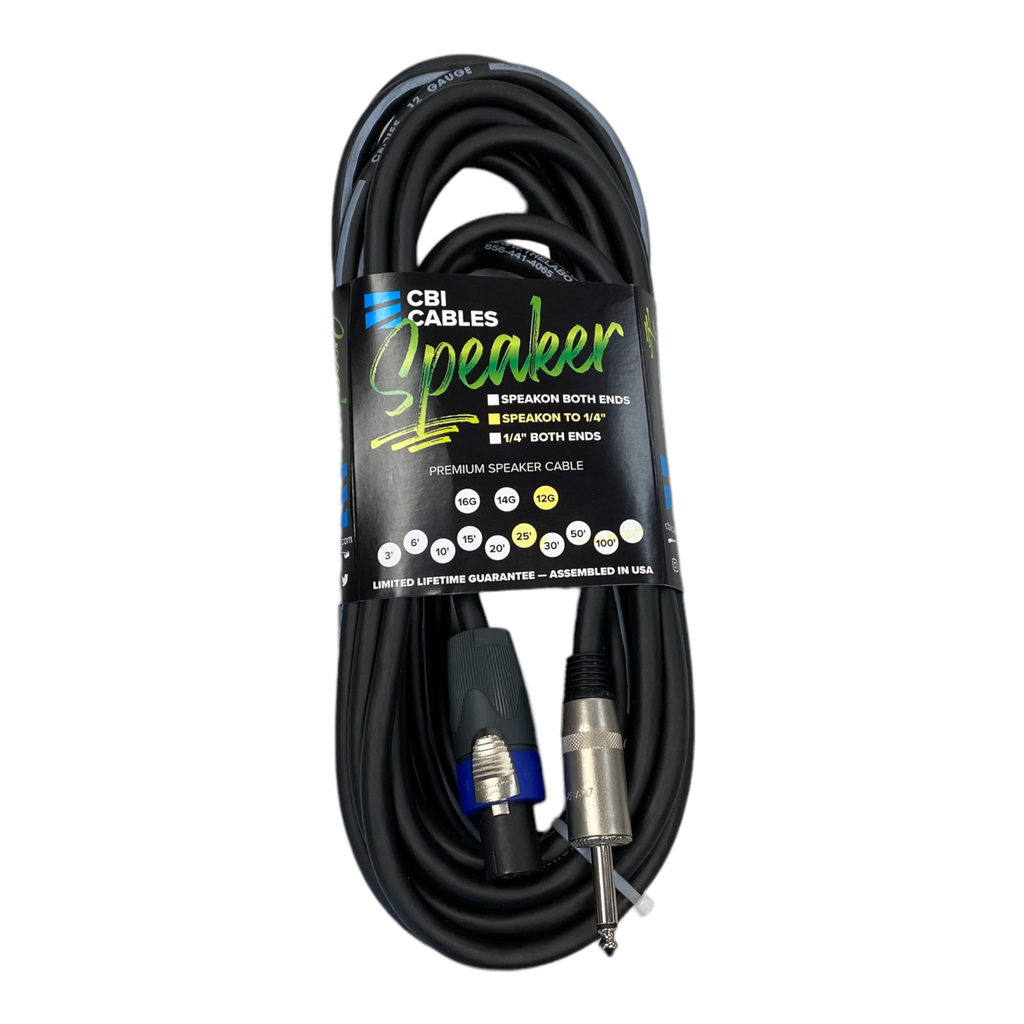 CBI Speaker Cable, Speakon to 1/4", 12 Gauge, 25 Feet