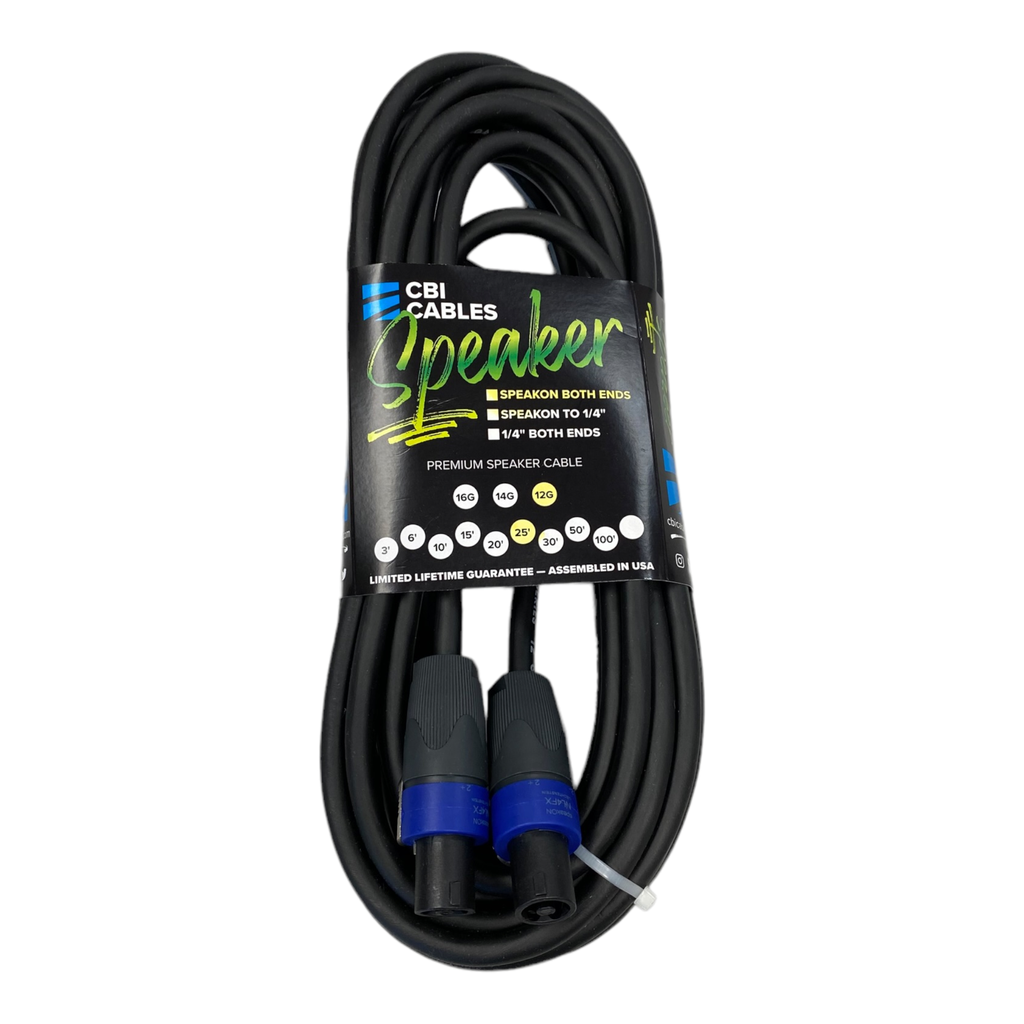 CBI Speaker Cable, Speakon to Speakon, 12 Gauge, 25 Feet