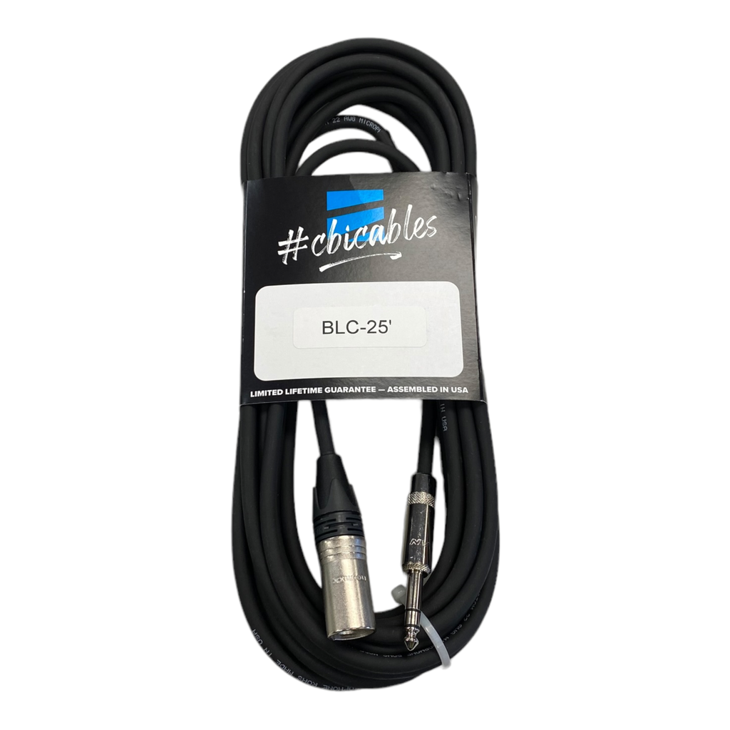[P-BLC-25] CBI Balanced Line Cable, 1/4" TRS to XLR Male, 25 Feet