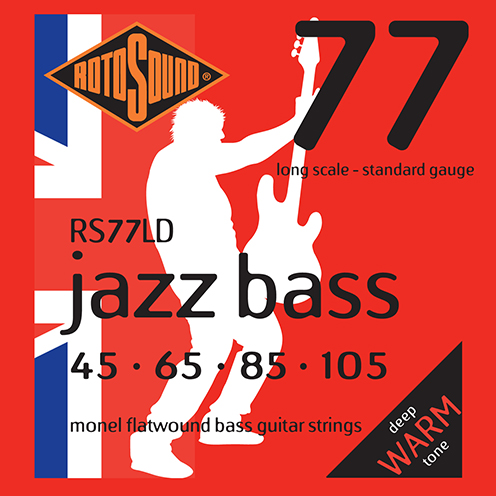Rotosound Jazz Bass 77 Monel Flatwound Long Scale Standard Gauge Bass Strings
