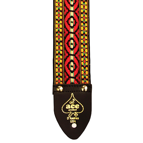 D'Andrea Ace Guitar Strap, Bohemian Red