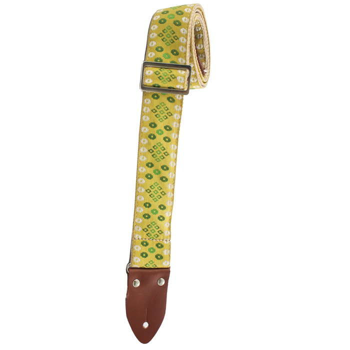 [HJQ2DX-31] Henry Heller 2" Deluxe Vintage Series Jaquard Strap, Yellow/Green