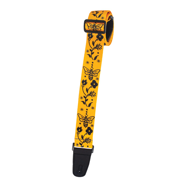 [HSUB2-57] Henry Heller 2" Artist Series Strap, Black/Yellow Bees