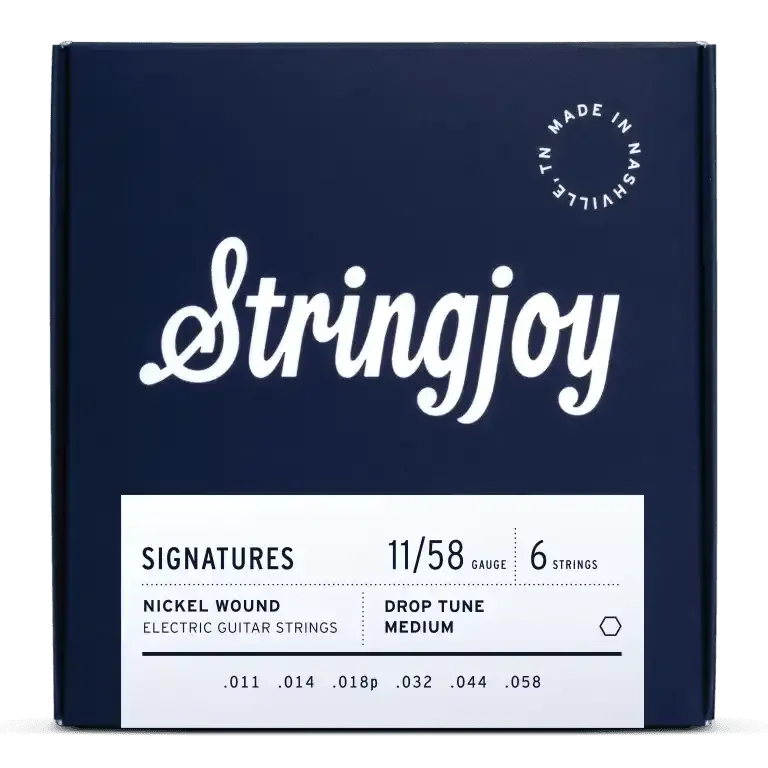 [SJ-DRP11] Stringjoy Signatures Drop Tune Medium Gauge (11-58) Nickel Wound Electric Guitar Strings
