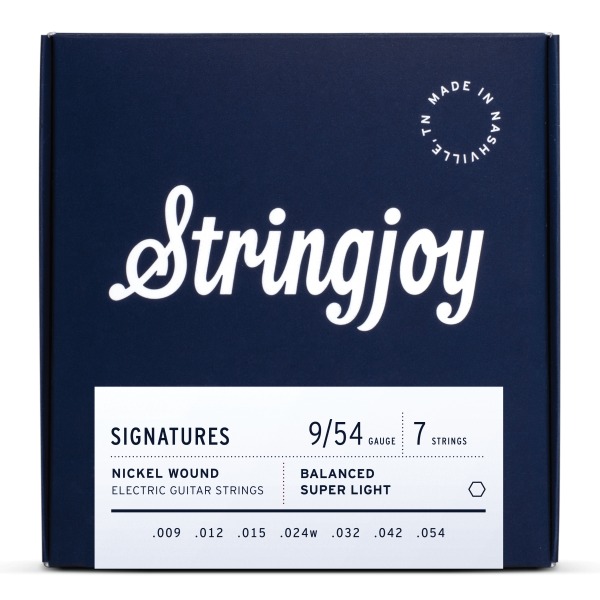 Stringjoy Signatures 7 String Balanced Super Light Gauge (9-54) Nickel Wound Electric Guitar Strings