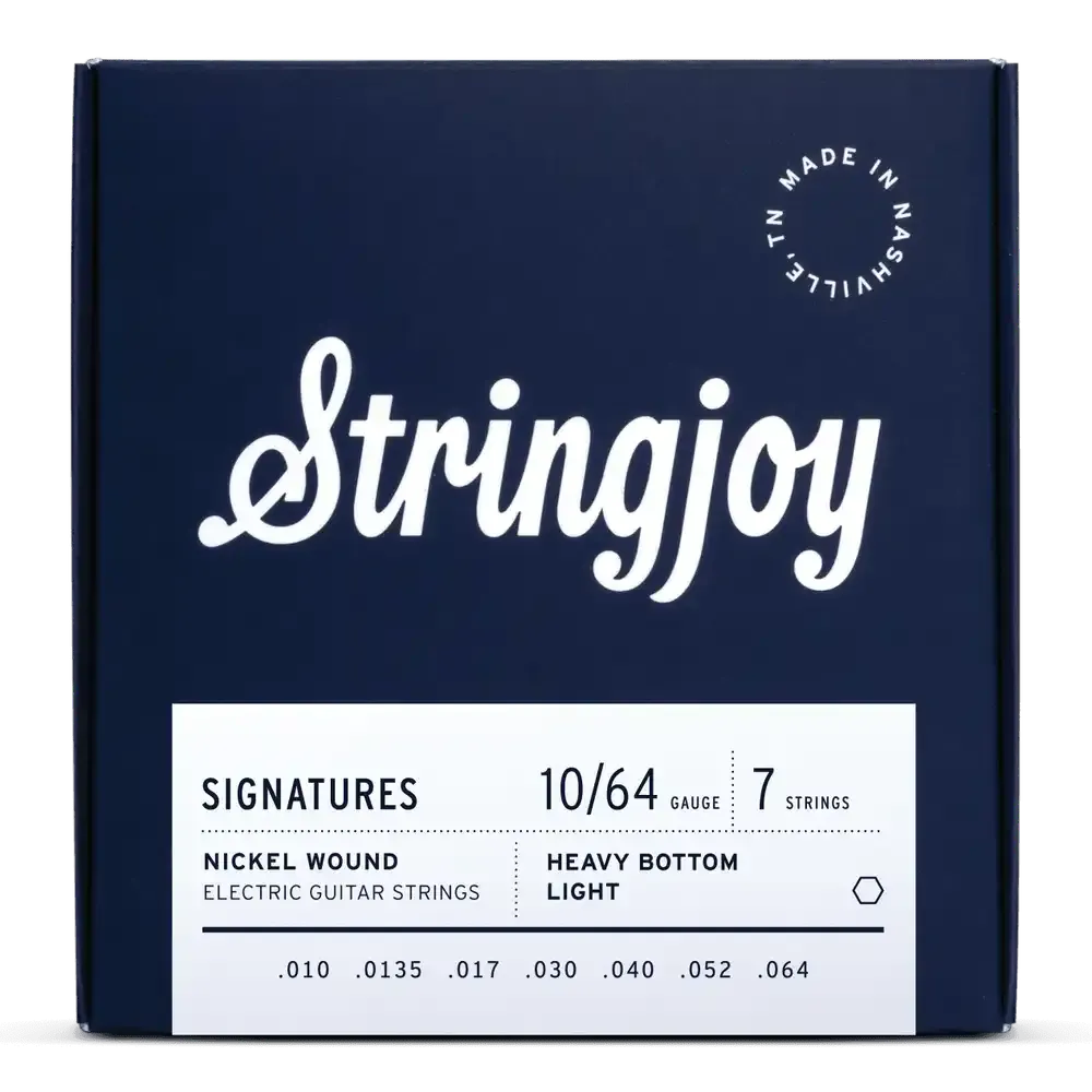 [SJ-HVY107] Stringjoy Signatures 7 String Heavy Bottom Light Gauge (10-64) Nickel Wound Electric Guitar Strings