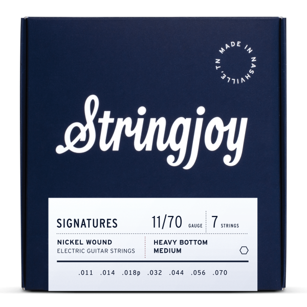 [SJ-HVY117] Stringjoy Signatures 7 String Heavy Bottom Medium Gauge (11-70) Nickel Wound Electric Guitar Strings