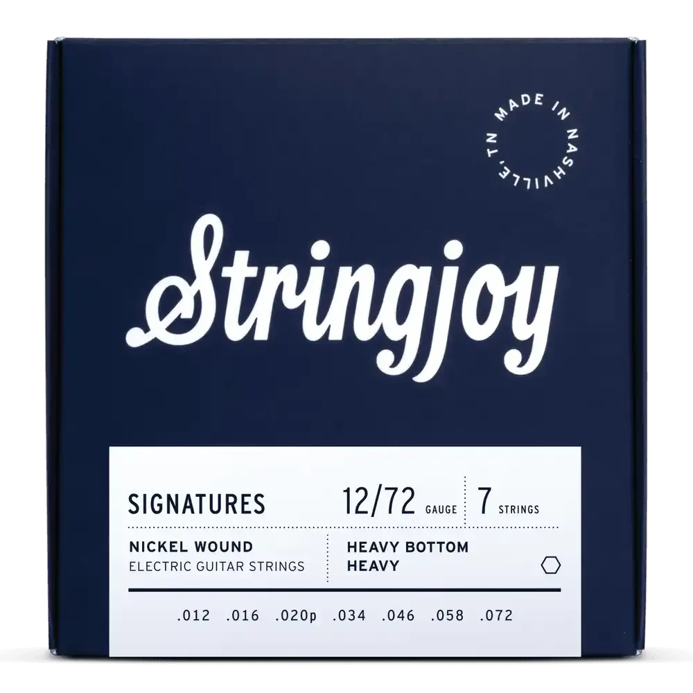Stringjoy Signatures 7 String Heavy Bottom Heavy Gauge (12-72) Nickel Wound Electric Guitar Strings