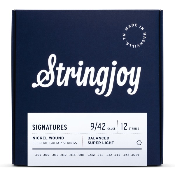 [SJ-BAL0922] Stringjoy Signatures 12 String Balanced Super Light Gauge (9-42) Nickel Wound Electric Guitar Strings