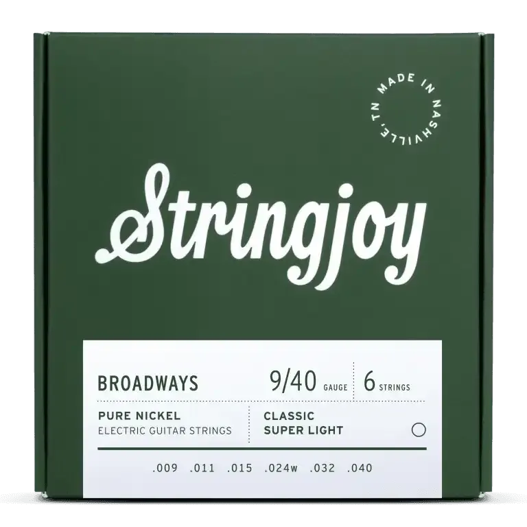 [SJ-BR0940] Stringjoy Broadways Classic Super Light Gauge (9-40) Pure Nickel Electric Guitar Strings