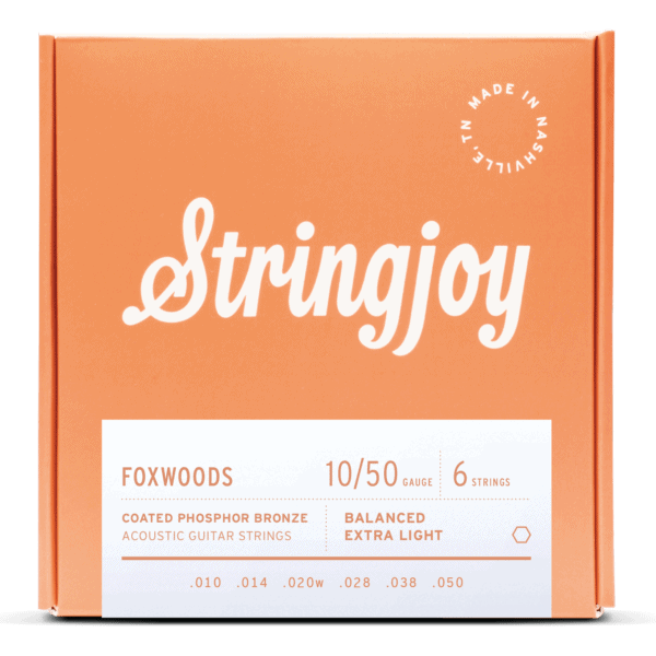 Stringjoy Foxwoods Extra Light Gauge (10-50) Coated Phosphor Bronze Acoustic Guitar Strings