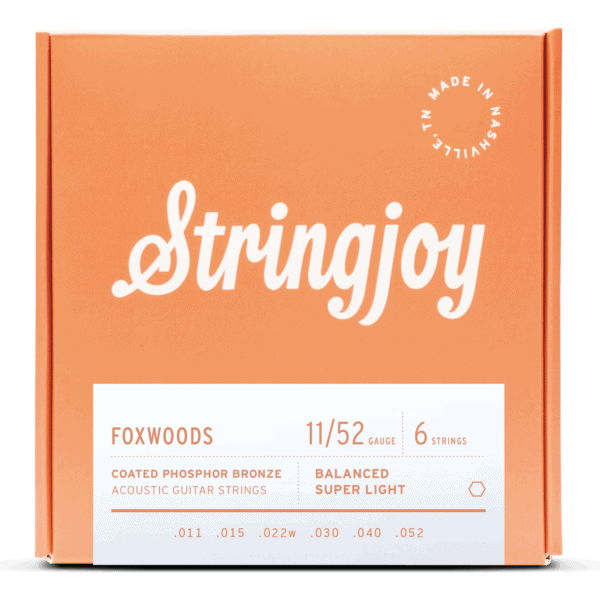 Stringjoy Foxwoods Super Light Gauge (11-52) Coated Phosphor Bronze Acoustic Guitar Strings