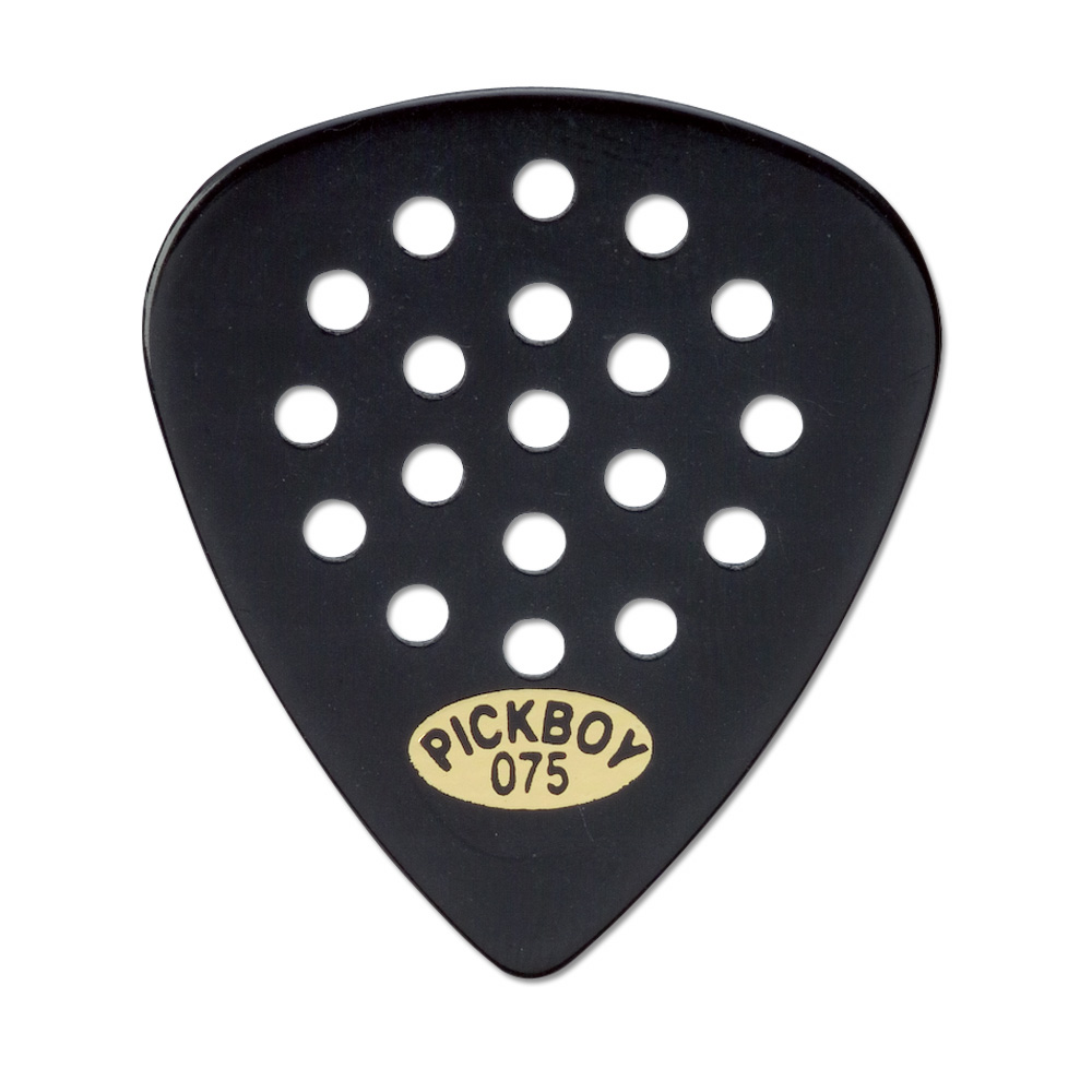 Pickboy Pos-a-Grip, Black, Cellulose, 0.75mm, 10 picks