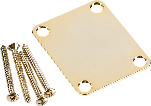 Fender 4-Bolt Vintage Neck Plate "Plain" (No Serial Number or Logo), Gold