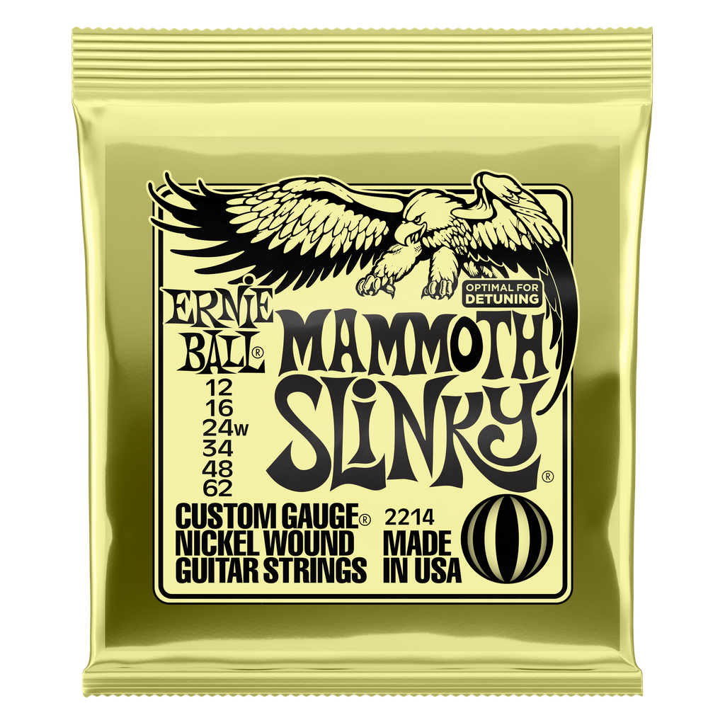 [P02214] Ernie Ball Mammoth Slinky Nickel Wound Electric Guitar Strings - 12-62 (wound G) Gauge