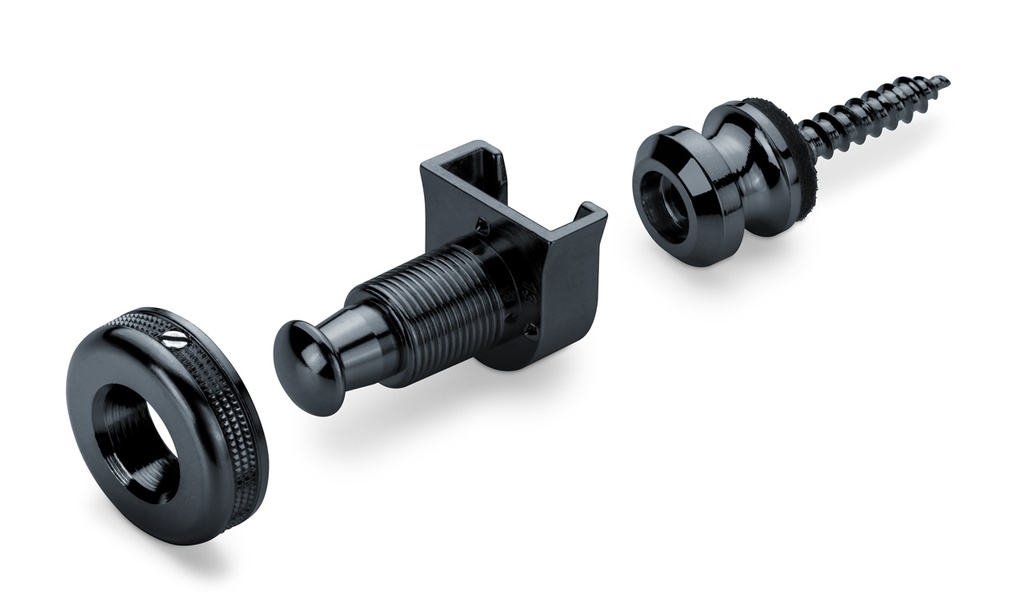 [14010401] Schaller S-Locks Strap Retainers, Pair, Black Chrome