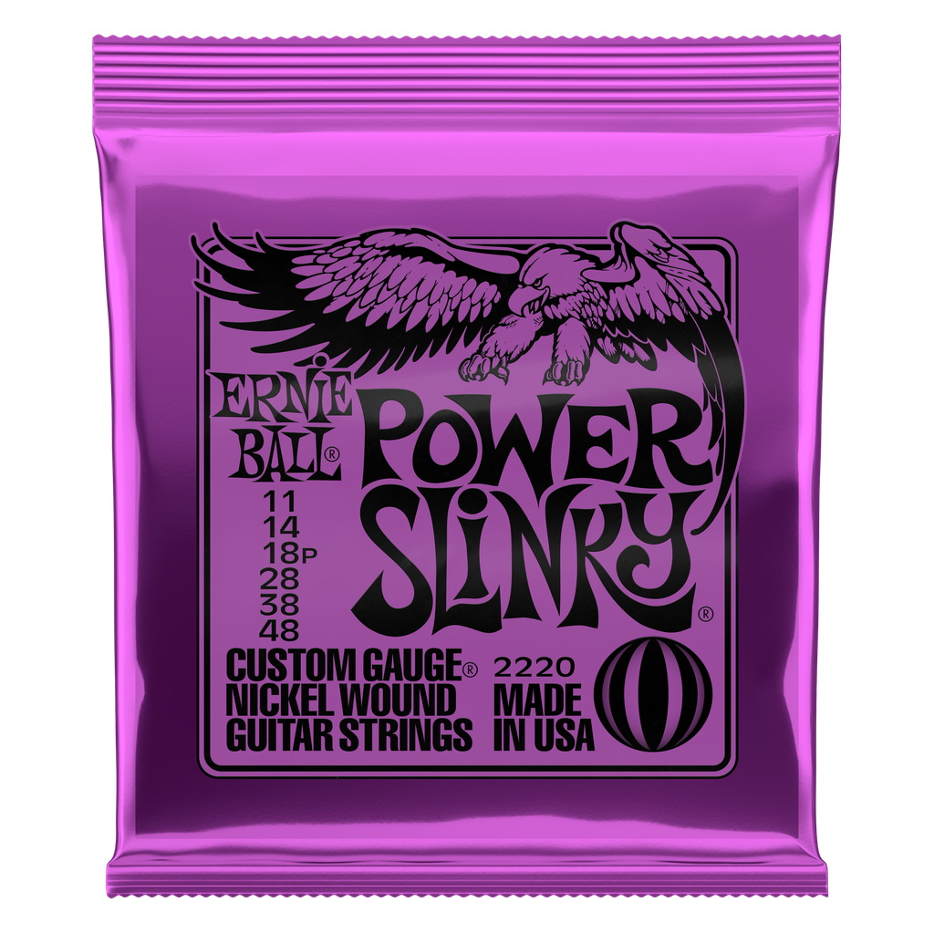 [P02220] Ernie Ball Power Slinky Nickel Wound Electric Guitar Strings - 11-48 Gauge