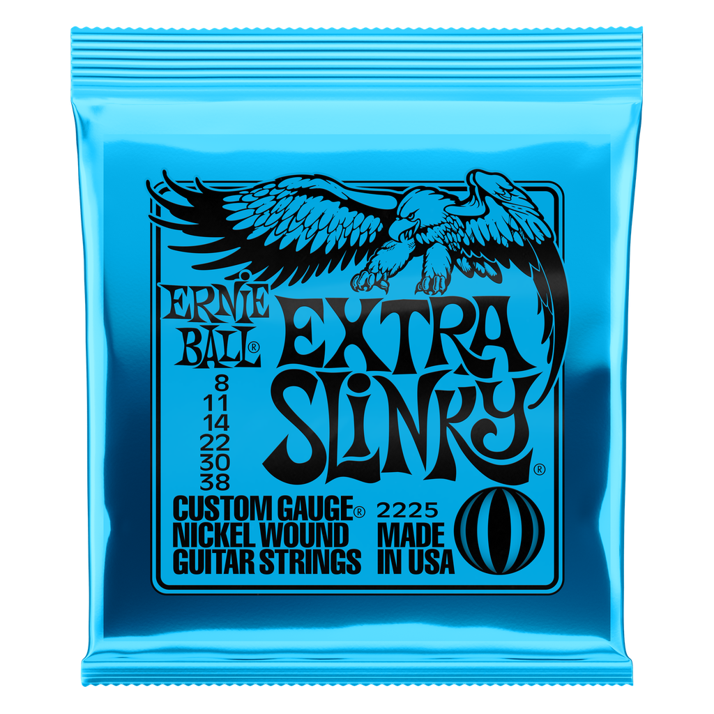 [P02225] Ernie Ball Extra Slinky Nickel Wound Electric Guitar Strings - 8-38 Gauge